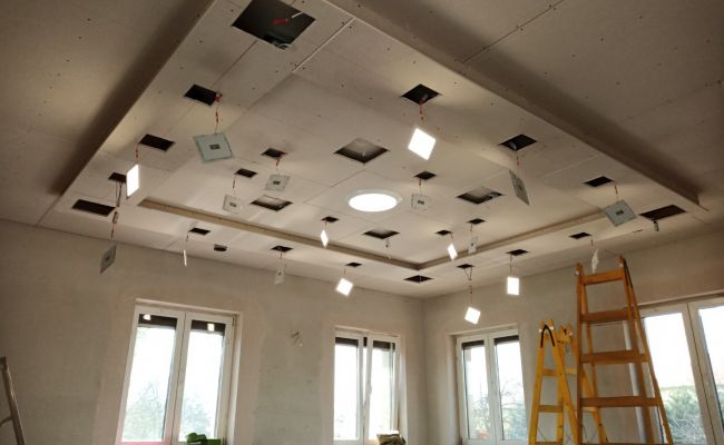 gipszkarton, LED panelek